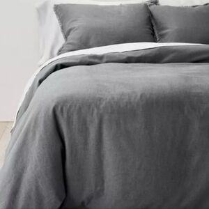 Casaluna king size heavyweight linen blend duvet Incomplete set in grey